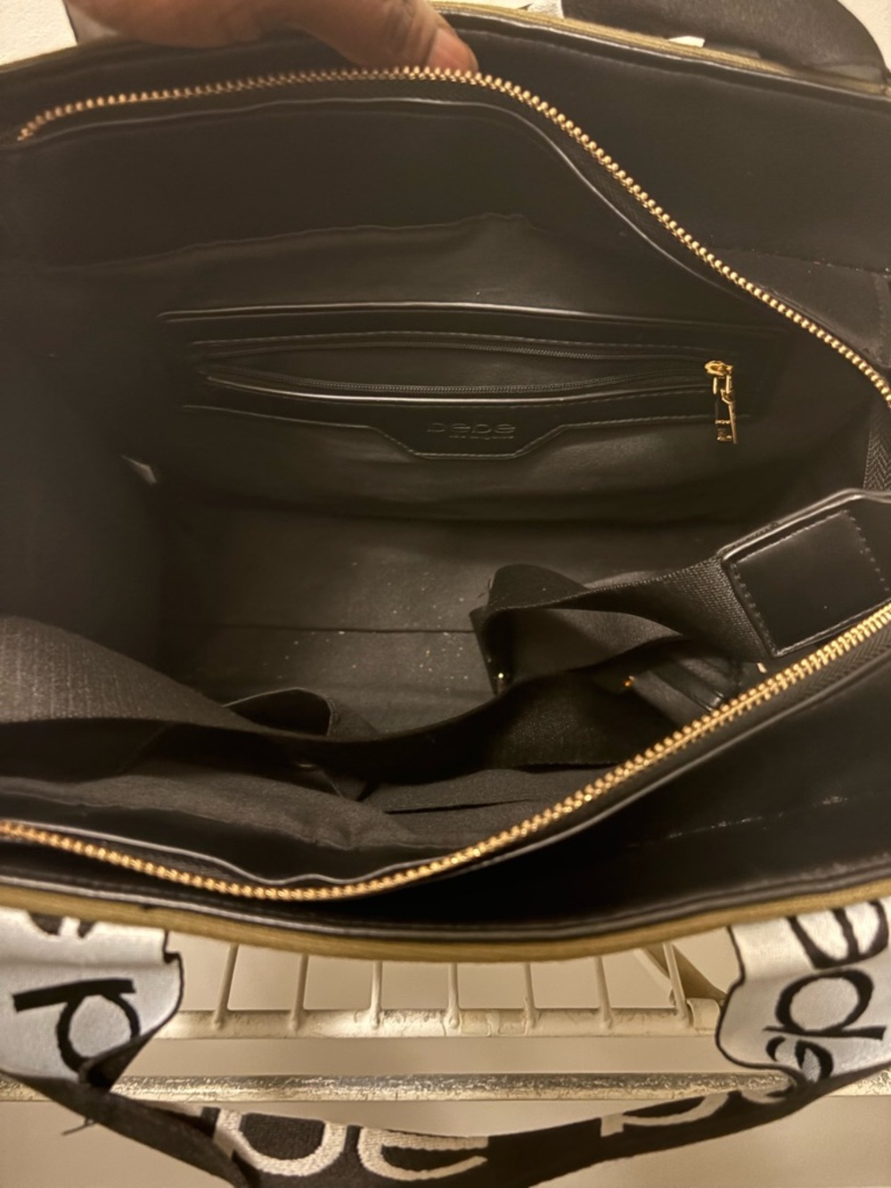 bebe Olive Canvas Duffel with Logo Straps - Picture 5 of 5
